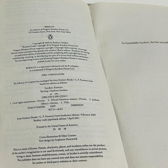 The Help by Kathryn Stockett Novel made to Movie Paperback Good Condition GC - Picture 7 of 9